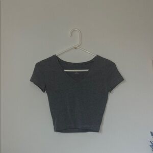 Classic Gray V-Neck Women's Top